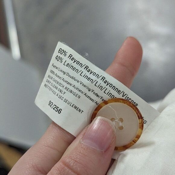 Vintage Gil Bret Size 14 White Double Breasted Jacket w Hood and Pockets - Picture 6 of 8